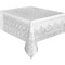 UNIQUE PARTY FAVORS Disposable-Plasticware White Lace Rectangular Plastic Table Cover, 54 x 108 Inches, 1 Count 011179050758