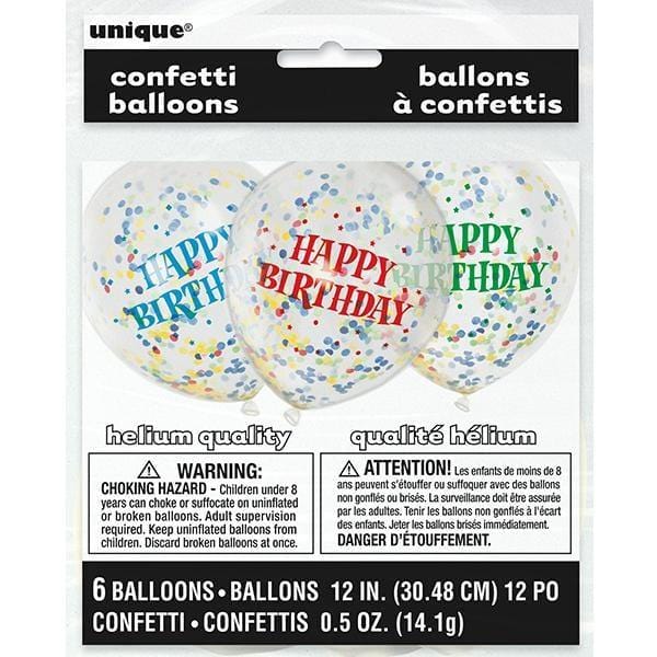 Buy General Birthday Balloons With Confetti 12 In. 6/pkg - Birthday Color sold at Party Expert
