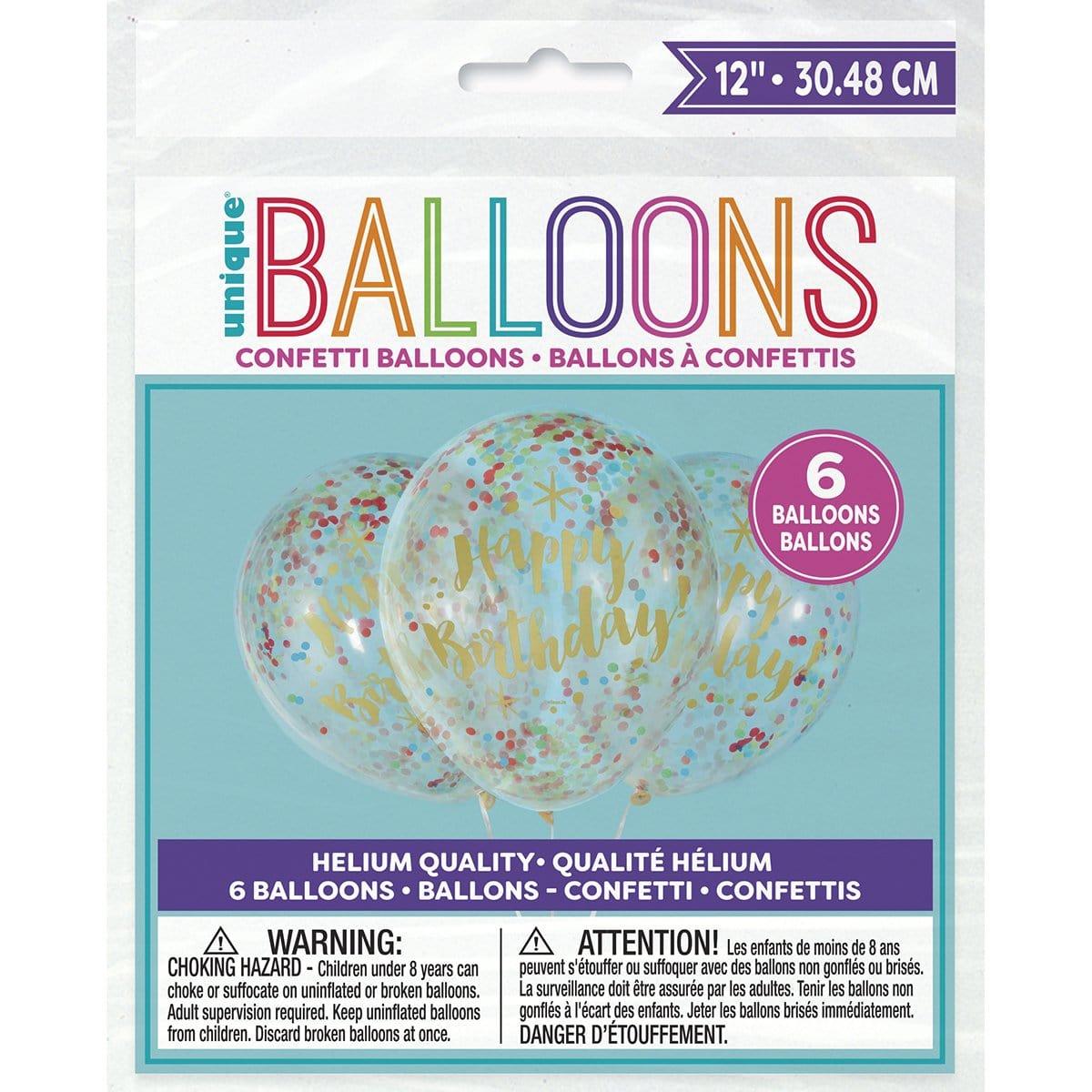 Buy General Birthday Balloons With Confetti 12 In. 6/pkg - Birthday Gold sold at Party Expert