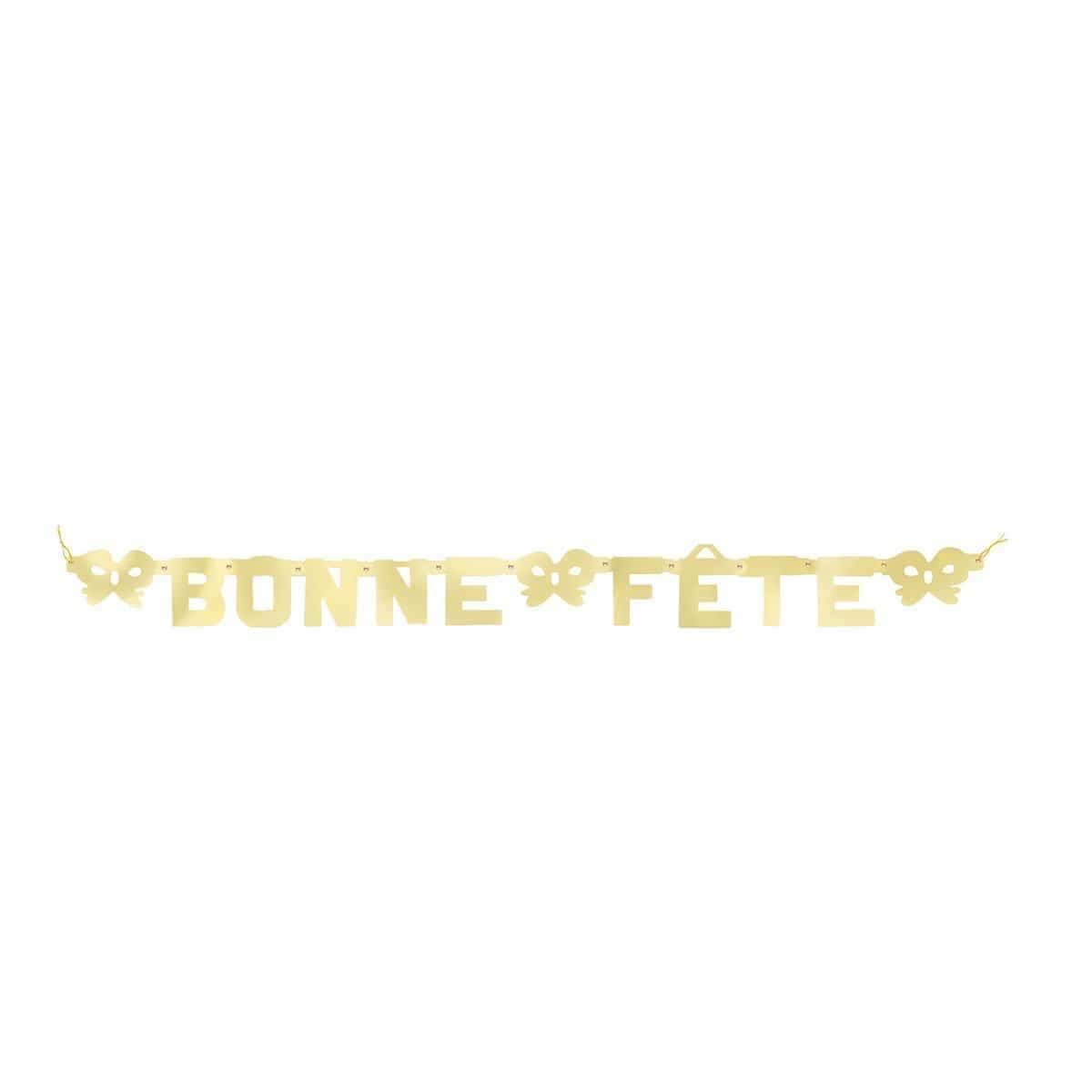 Buy General Birthday Bonne FÃªte Banner - Gold sold at Party Expert