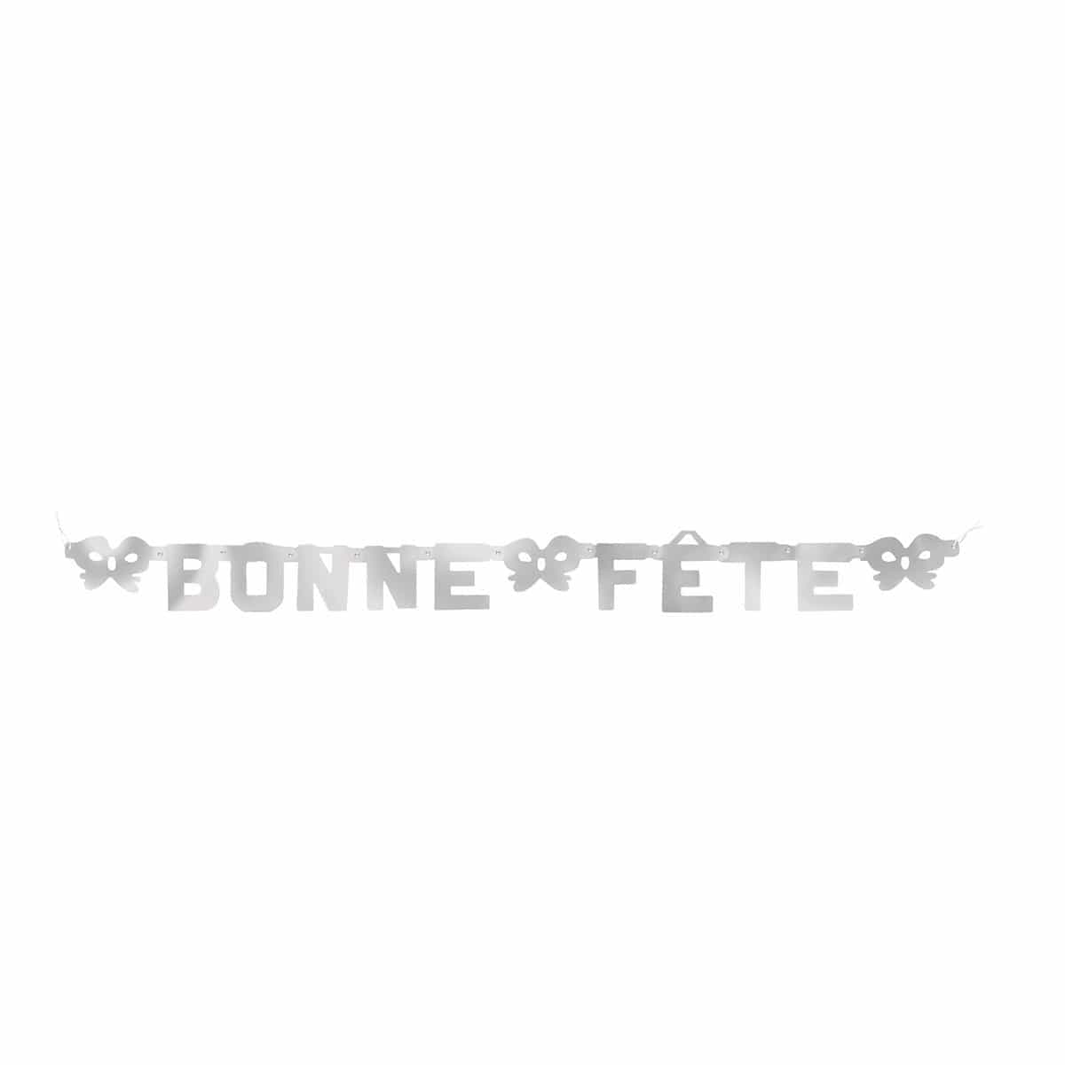 Buy General Birthday Bonne FÃªte Banner - Silver sold at Party Expert