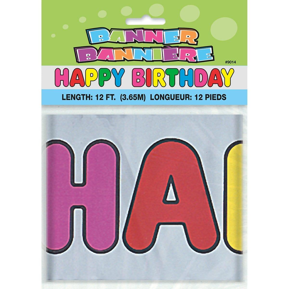Buy General Birthday Foil Happy Bday Bannr 12ft sold at Party Expert