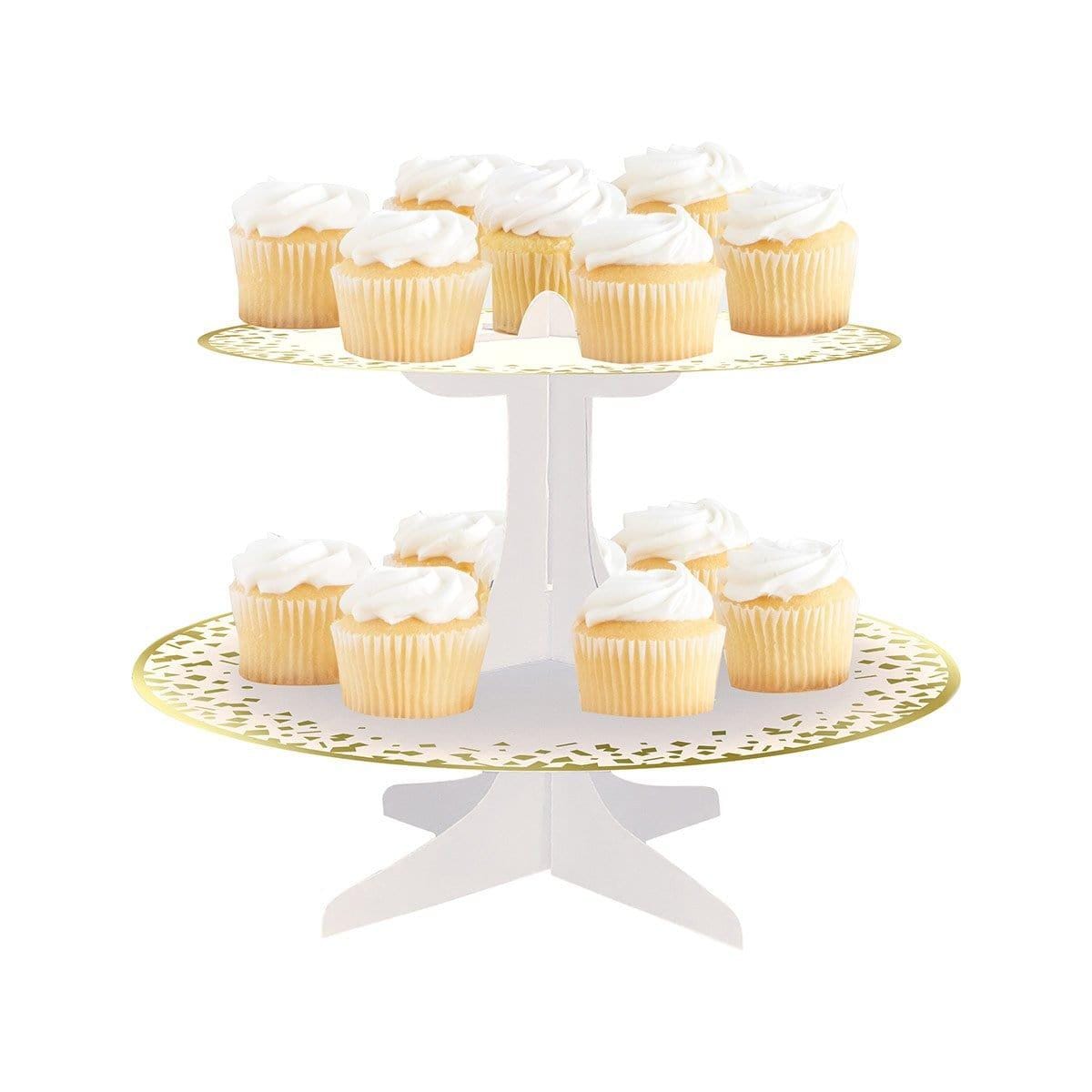 Buy General Birthday Gold Confetti Birthday Cupcake Stand sold at Party Expert