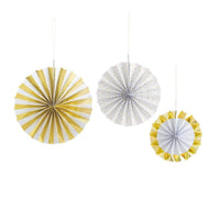 Buy General Birthday Gold Confetti Birthday Fan Decoration, 3 Count sold at Party Expert