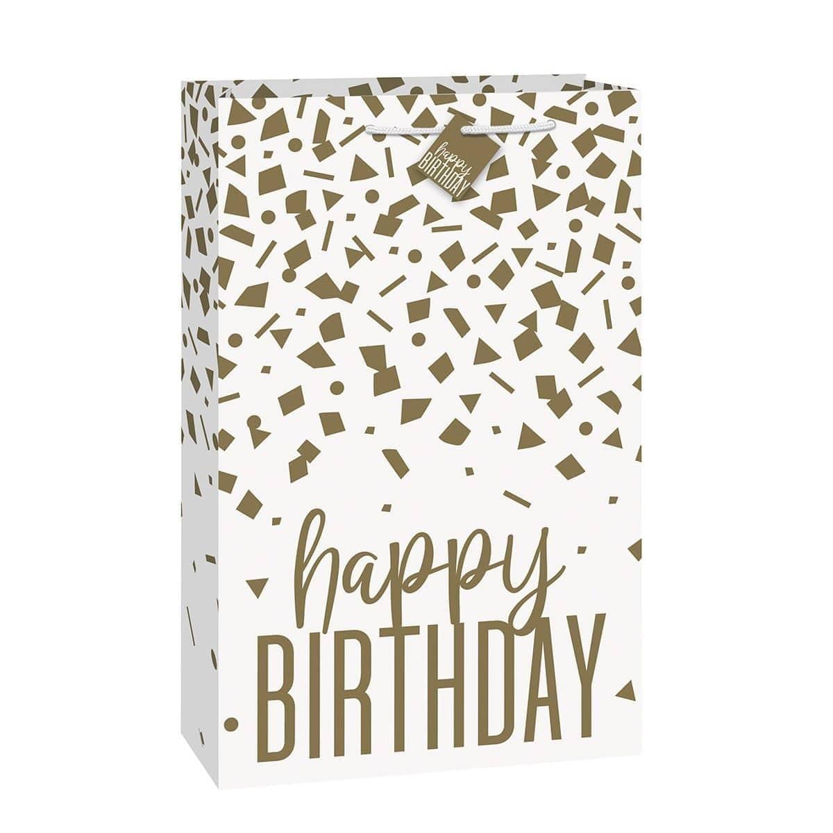 Buy General Birthday Gold Confetti Birthday Jumbo Gift Bag sold at Party Expert