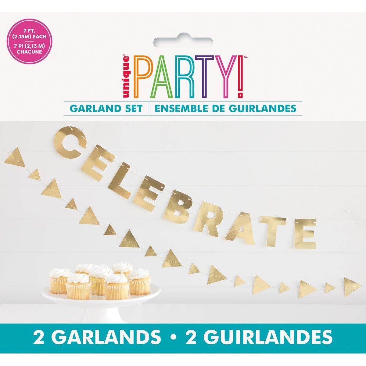 Buy General Birthday Gold Confetti Birthday Paper Garland, 2 Count sold at Party Expert