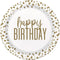 Buy General Birthday Gold Confetti Birthday Plates, 9 inches, 8 Count sold at Party Expert