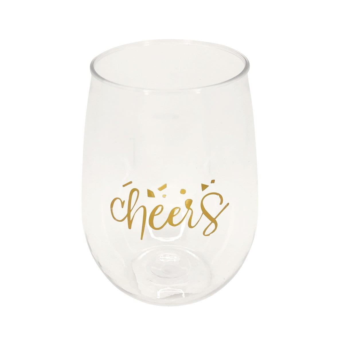 Buy General Birthday Gold Confetti Birthday Wine Glass sold at Party Expert