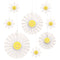 UNIQUE PARTY FAVORS General Birthday Groovy Daisy Birthday Fan Decorations, 8 Count