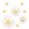 UNIQUE PARTY FAVORS General Birthday Groovy Daisy Birthday Fan Decorations, 8 Count