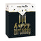 UNIQUE PARTY FAVORS General Birthday Happy Birthday Medium Bag, Black & Gold, 1 Count