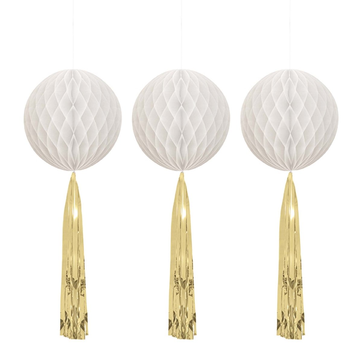 UNIQUE PARTY FAVORS General Birthday Honeycomb Decoration with Tassel, 3 Count 011179281404