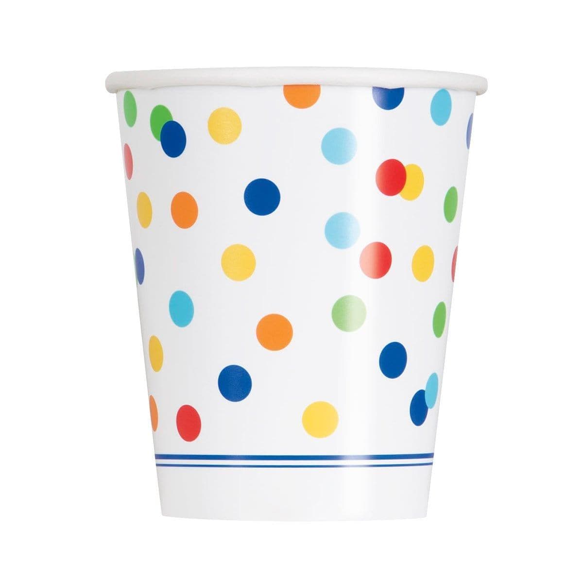 Buy General Birthday Rainbow Polka Dot - Cups 9 Oz. 8/pkg sold at Party Expert