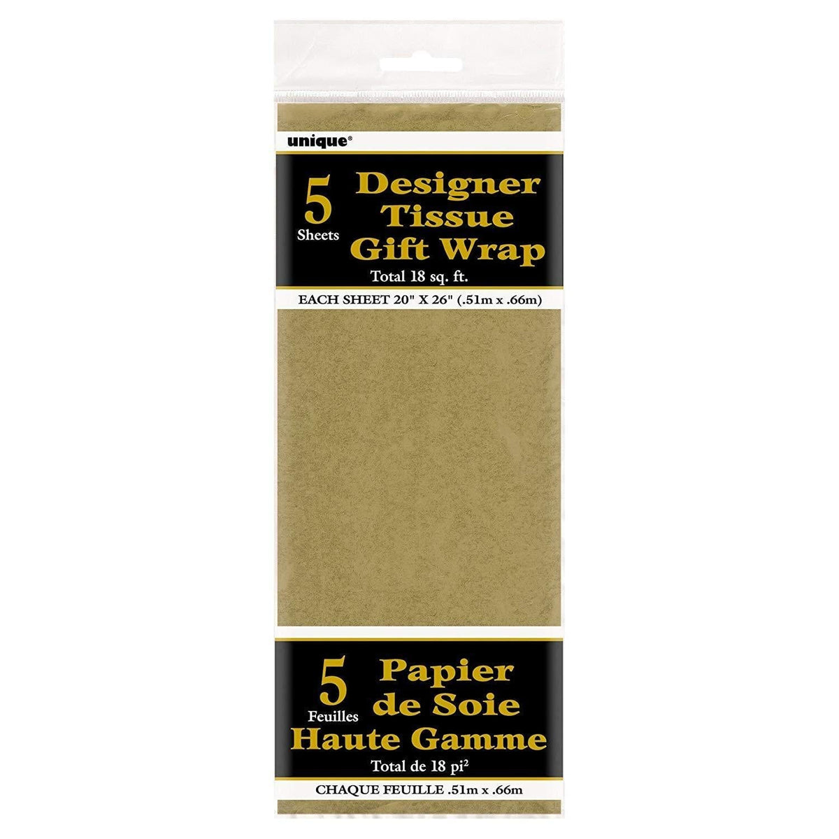 Buy Gift Wrap & Bags Gold Tissue Sheets sold at Party Expert