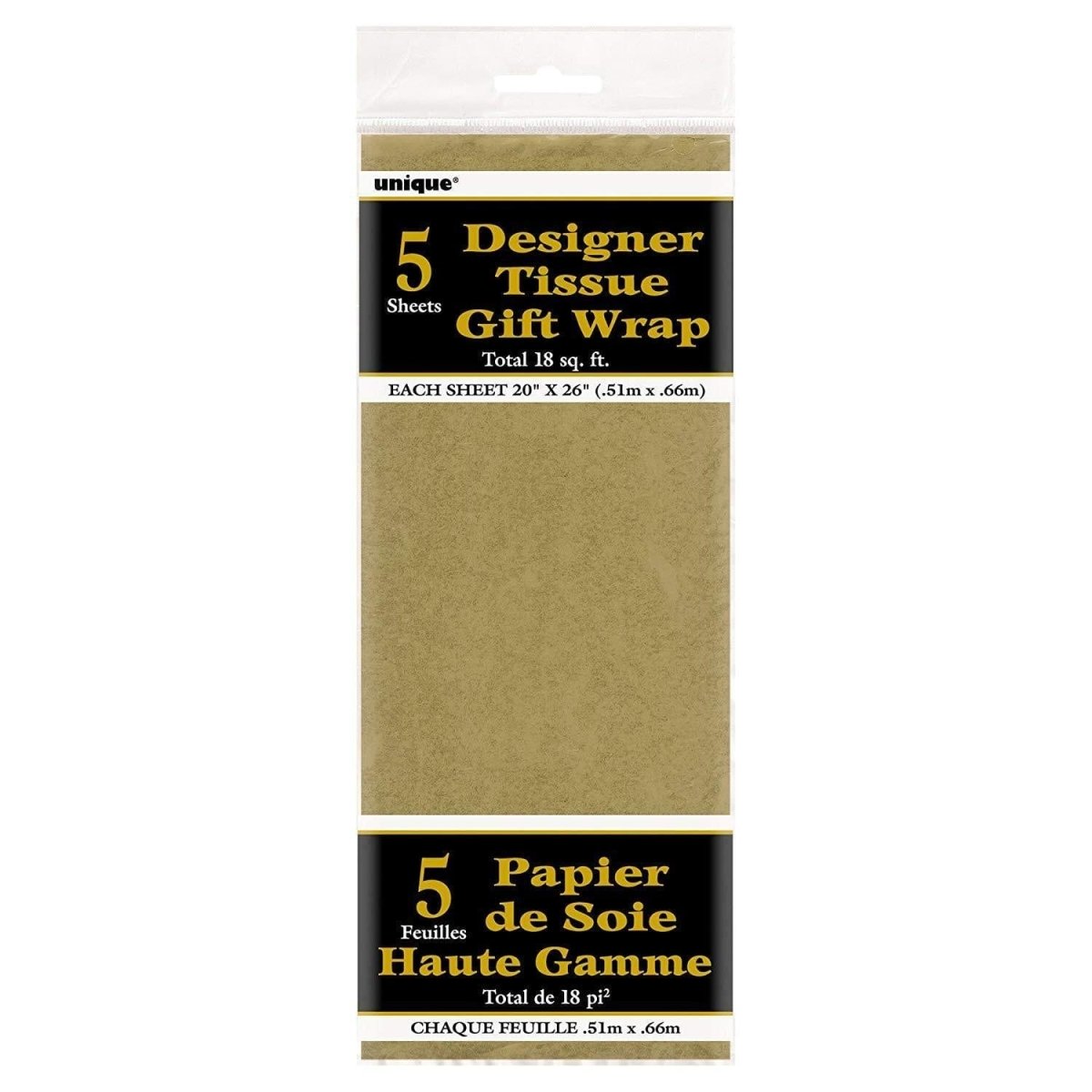 Buy Gift Wrap & Bags Gold Tissue Sheets sold at Party Expert