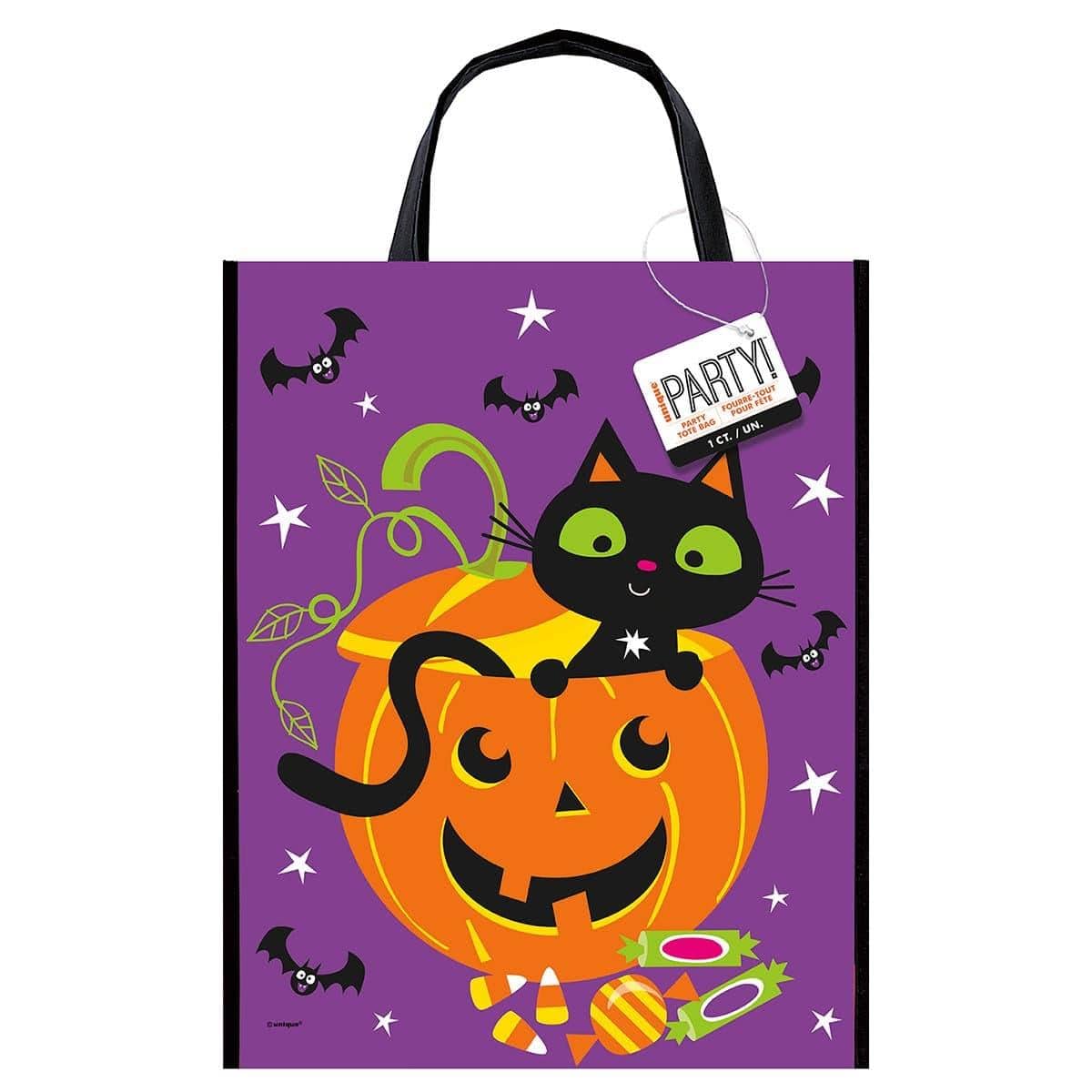 Buy Halloween Cat & Pumpkin Tote Bag sold at Party Expert