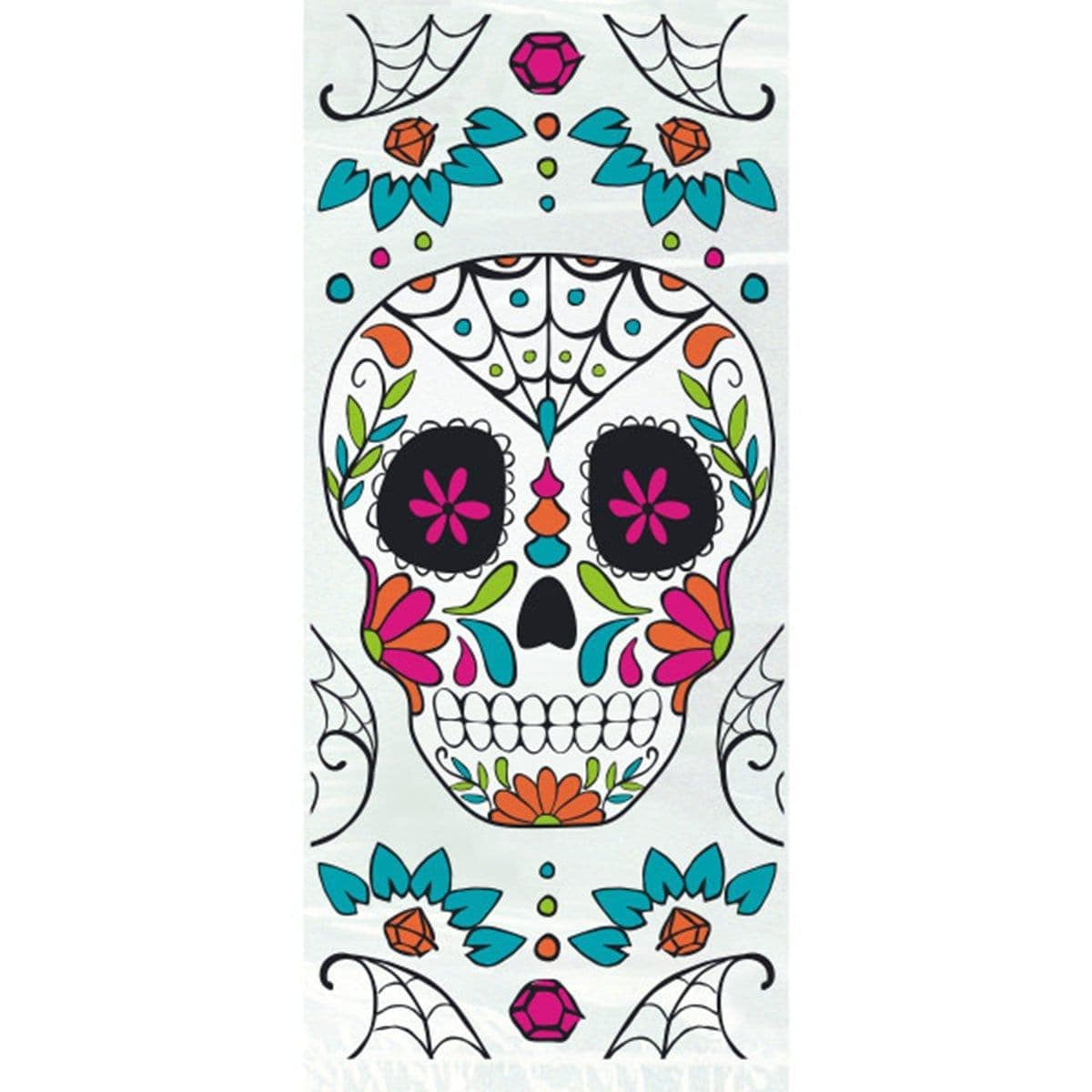 Buy Halloween Day of the Dead Sugar Skulls cello favor bags, 20 per package sold at Party Expert