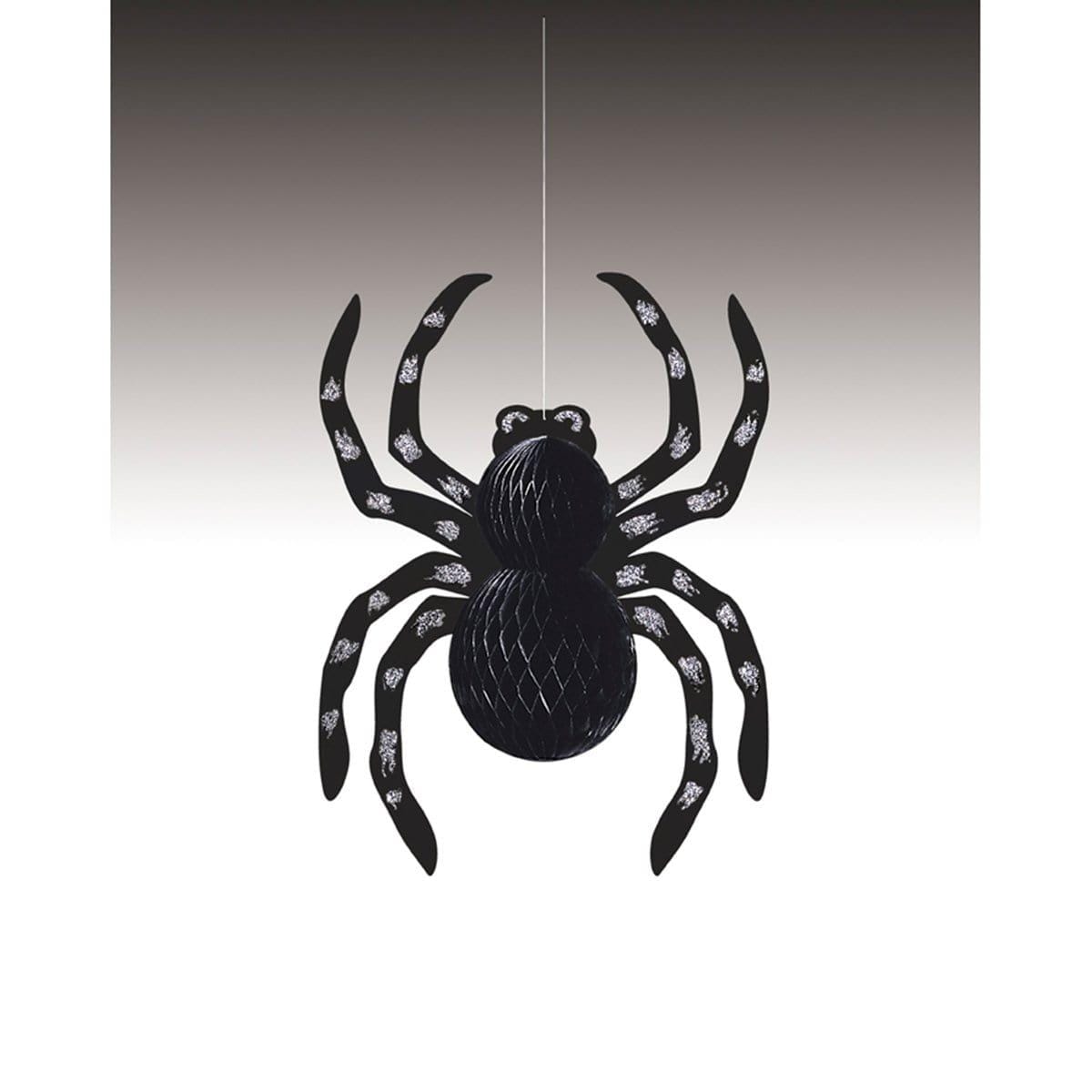 Buy Halloween Glitter Spider Honeycomb Hanging Decoration sold at Party Expert
