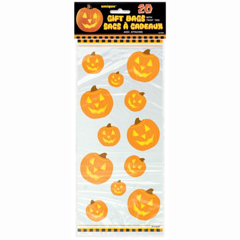 Buy Halloween Pumpkin cello favor bags, 20 per package sold at Party Expert