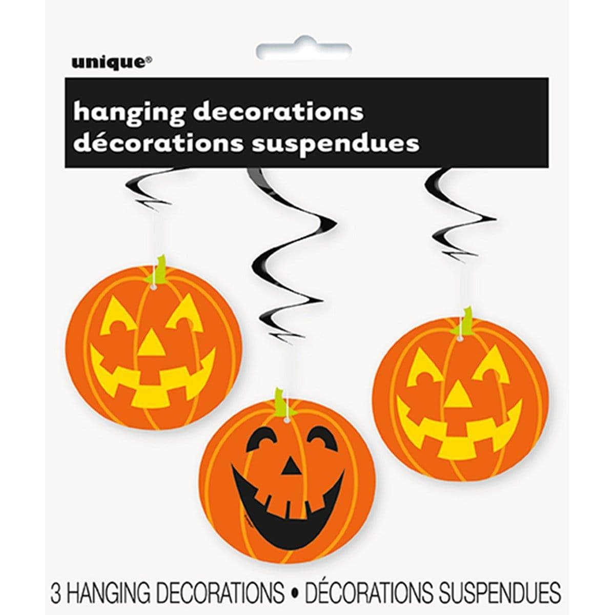 Buy Halloween Pumpkin Swirl Decorations, 3 per Package sold at Party Expert