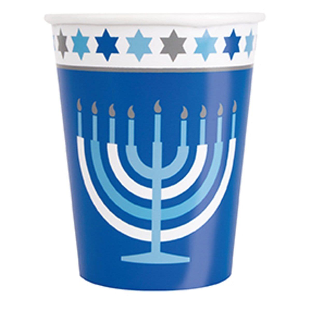 Buy Hanukkah Starry Hanukkah paper cups 9 ounces, 8 per package sold at Party Expert