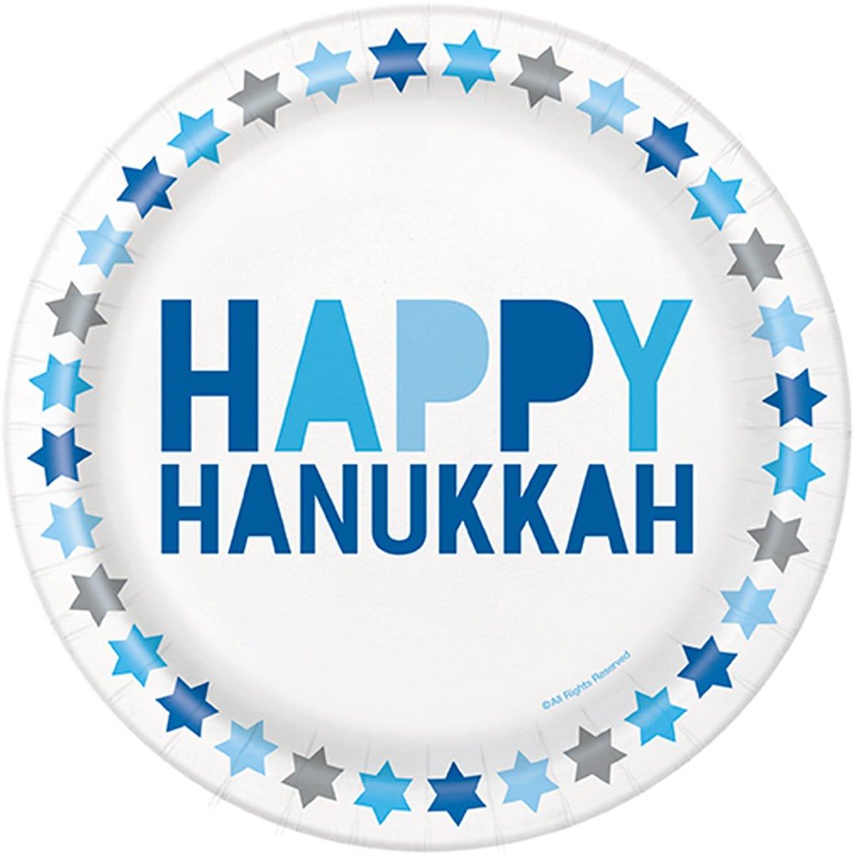 Buy Hanukkah Starry Hanukkah paper plates 7 inches, 8 per package sold at Party Expert