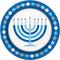 Buy Hanukkah Starry Hanukkah paper plates 9 inches, 8 per package sold at Party Expert