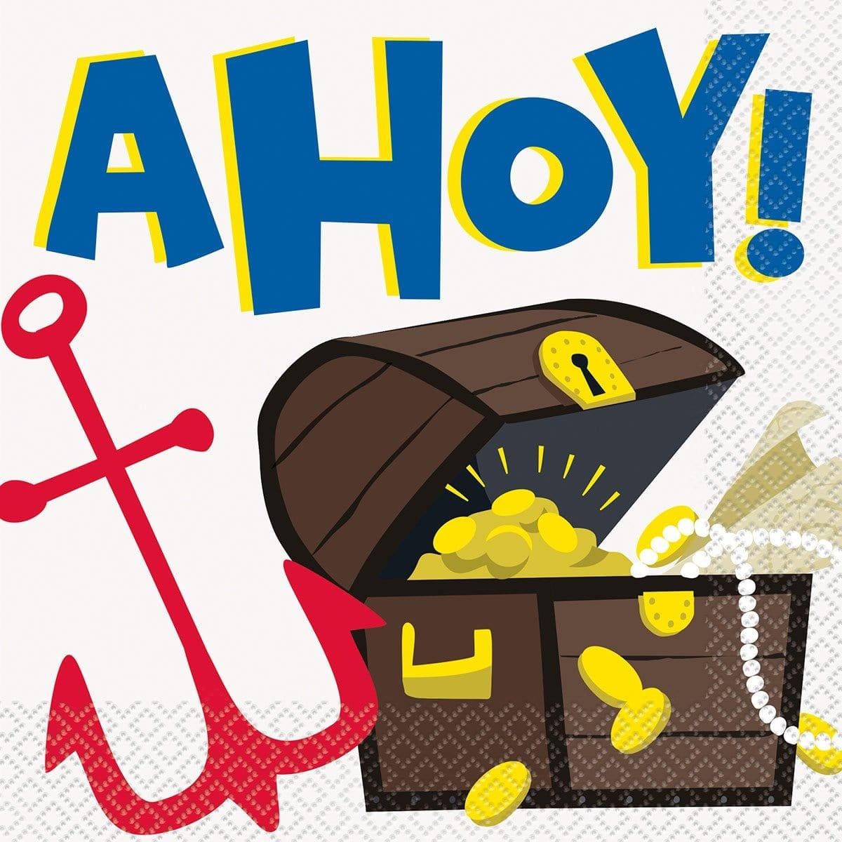Buy Kids Birthday Ahoy Pirate Lunch Napkins, 16 Count sold at Party Expert