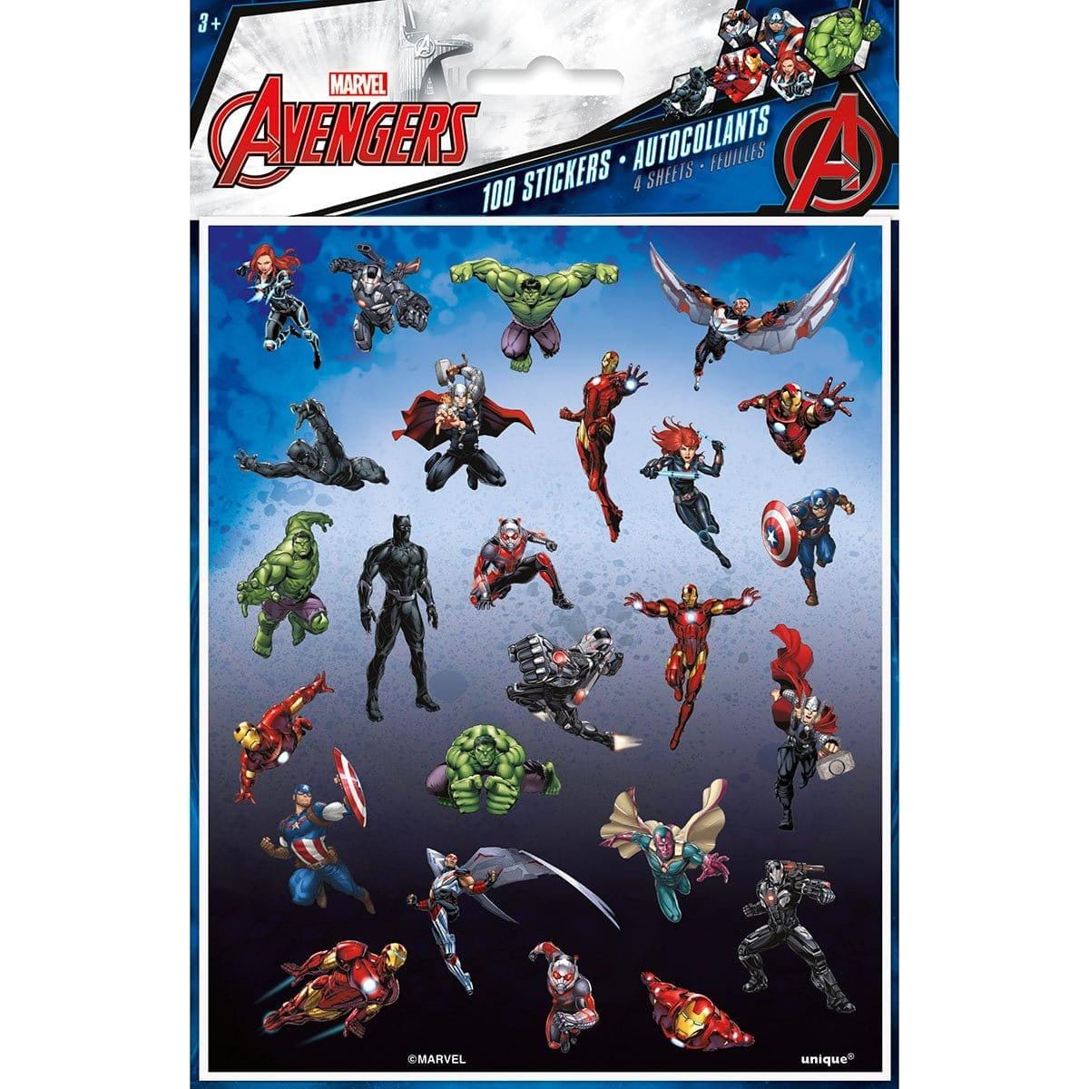 Buy Kids Birthday Avengers Assemble stickers, 100 per package sold at Party Expert