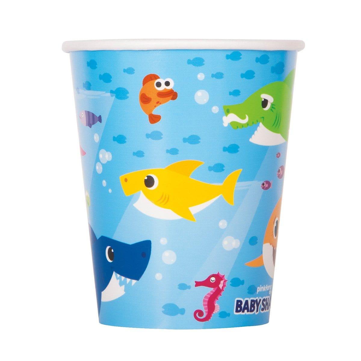 Buy Kids Birthday Baby Shark paper cups 9 ounces, 8 per package sold at Party Expert