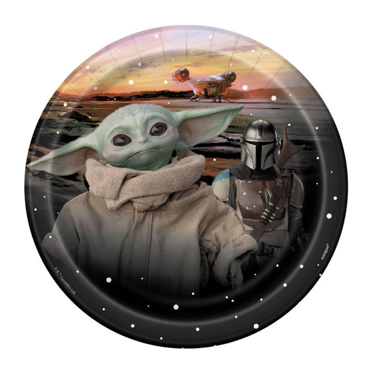 Buy Kids Birthday Baby Yoda Dessert plates 7 inches, 8 per package sold at Party Expert