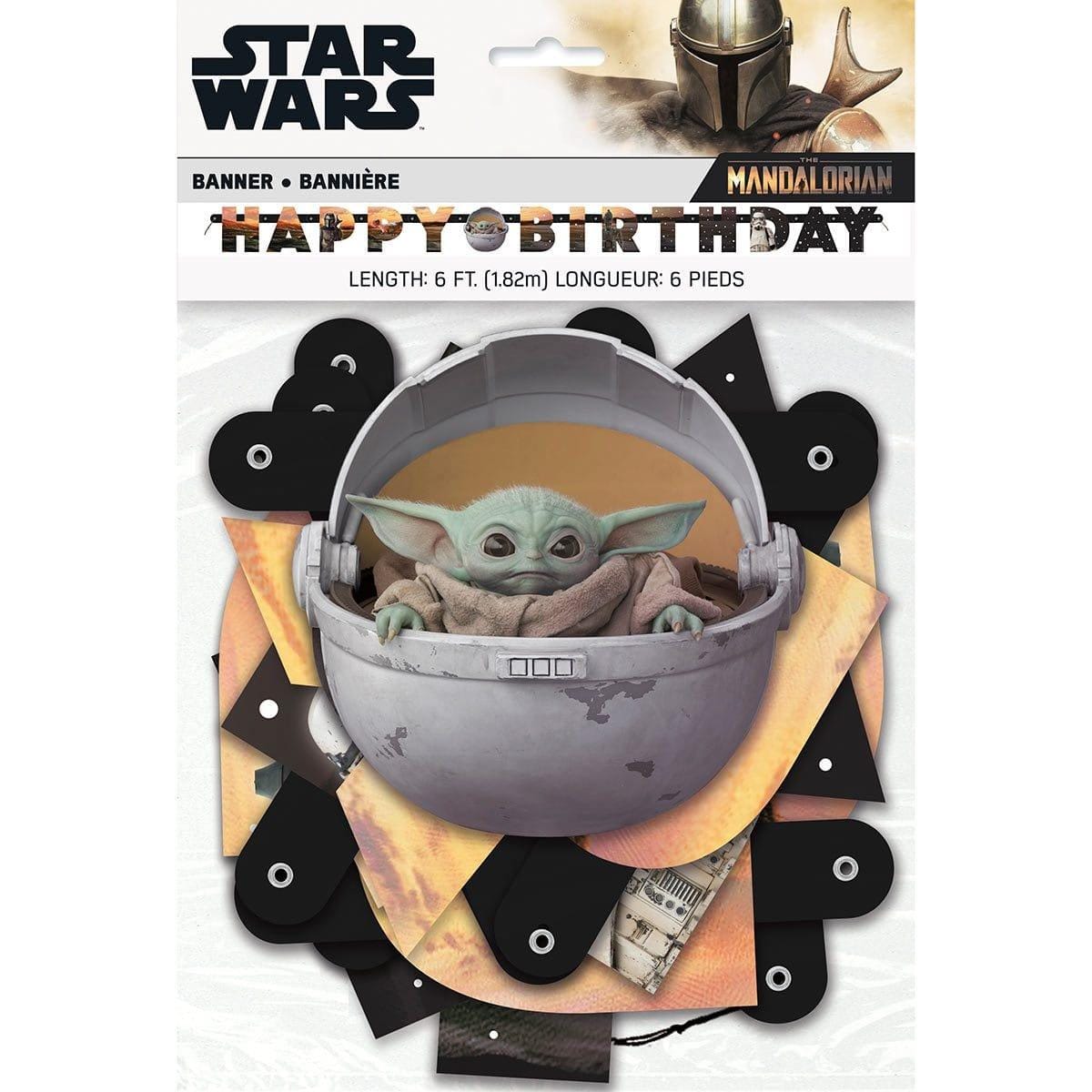 Buy Kids Birthday Baby Yoda large banner sold at Party Expert