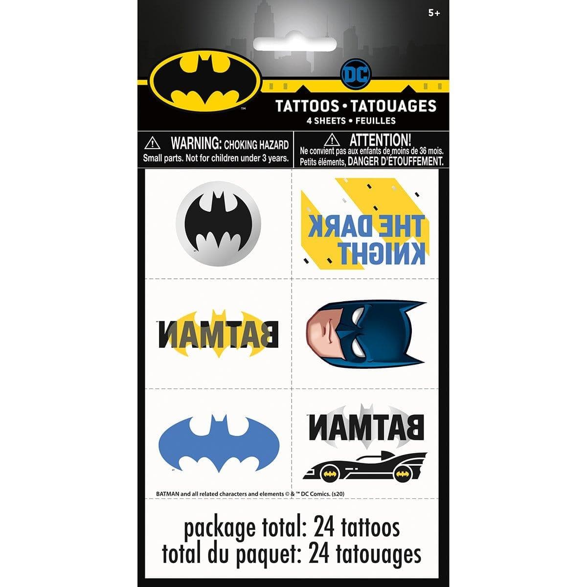 Buy Kids Birthday Batman Temporary Tattoos, 24 Counts sold at Party Expert