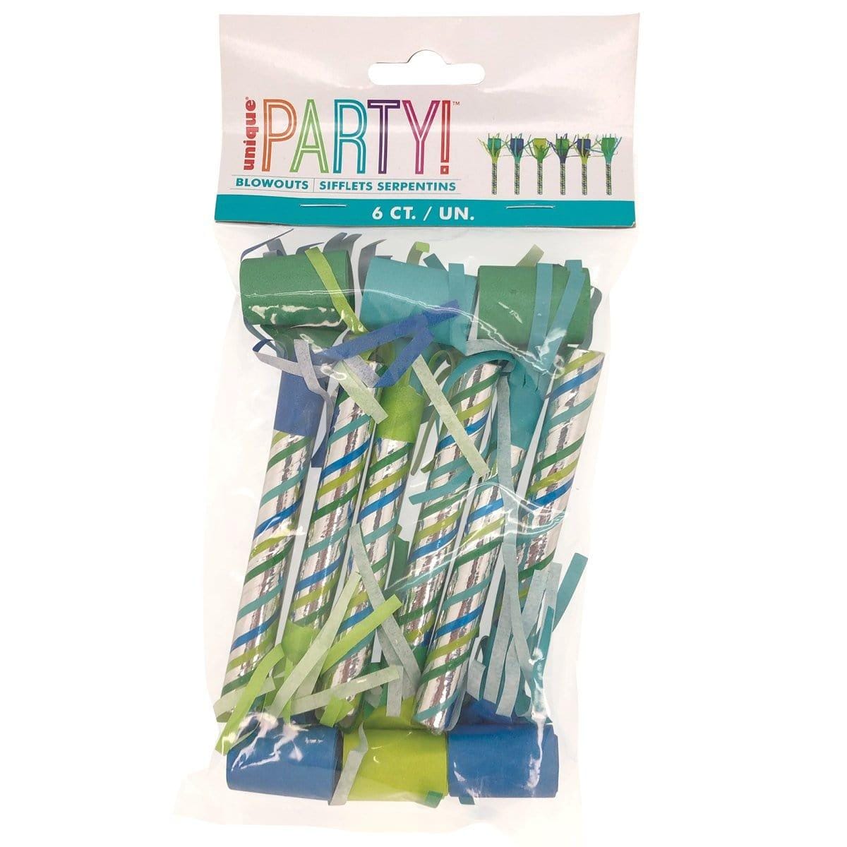 Buy Kids Birthday Blue & Green Dinosaur Blowouts, 6 Count sold at Party Expert