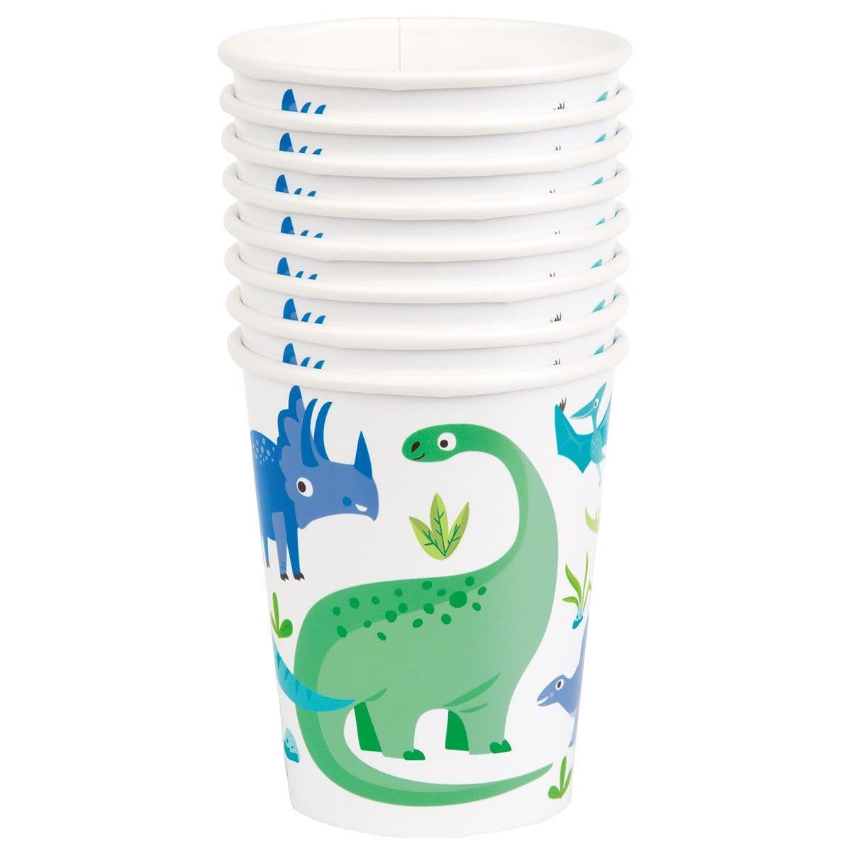 Buy Kids Birthday Blue & Green Dinosaur Cups, 9 oz., 8 Count sold at Party Expert