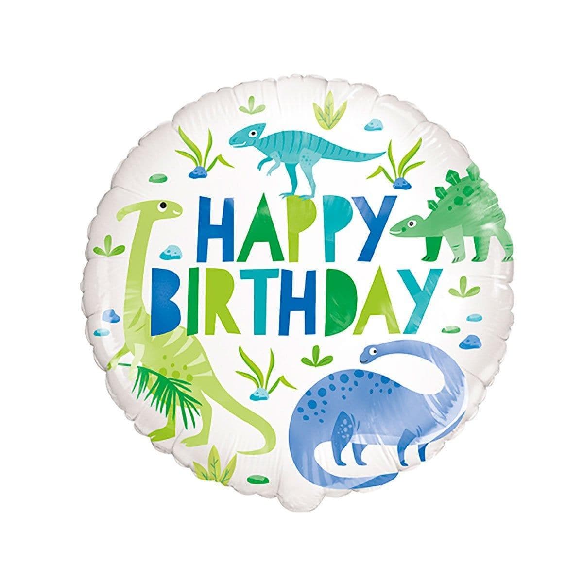 Buy Kids Birthday Blue & Green Dinosaur Foil Balloon, 18 Inches sold at Party Expert