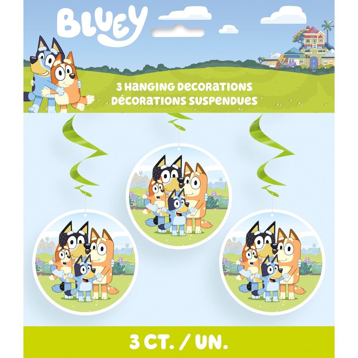 UNIQUE PARTY FAVORS Kids Birthday Bluey Swirl Decoration, 26 Inches, 3 Count 0011179296293