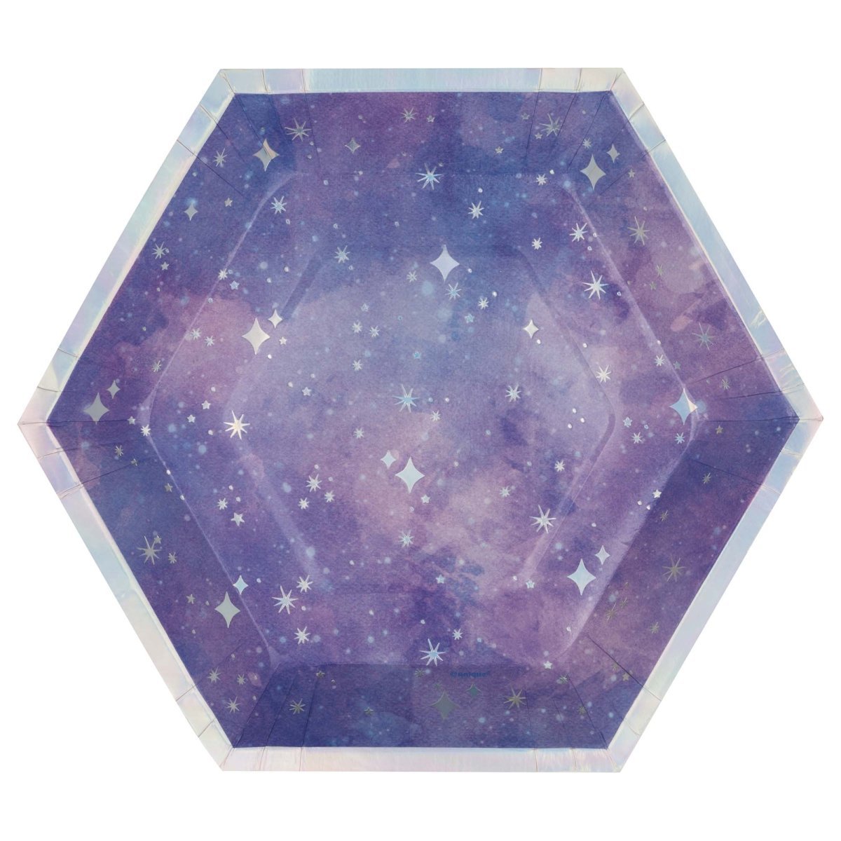 UNIQUE PARTY FAVORS Kids Birthday Celestial Birthday Large Hexagon Lunch Paper Plates, 9 Inches, 8 Count