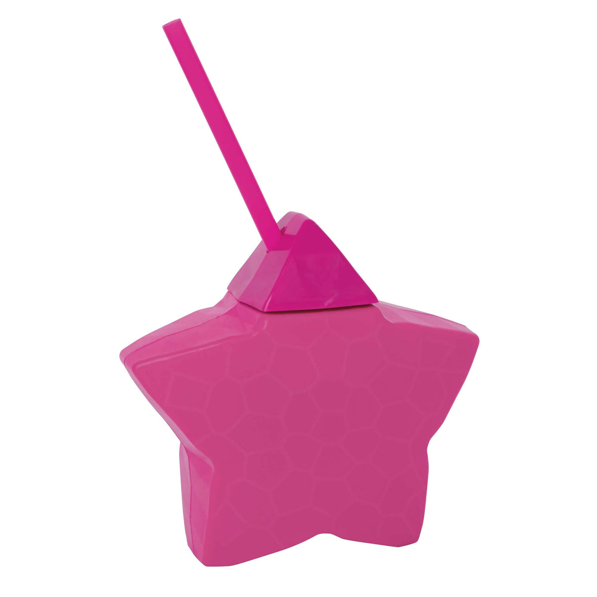 UNIQUE PARTY FAVORS Kids Birthday Celestial Pink Star Shaped Cup with Straw, 1 Count 011179263486
