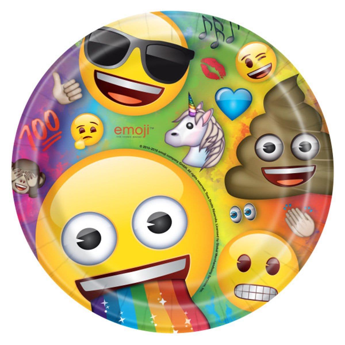 Buy Kids Birthday Emoji Dinner Plates 9 inches, 8 per package sold at Party Expert