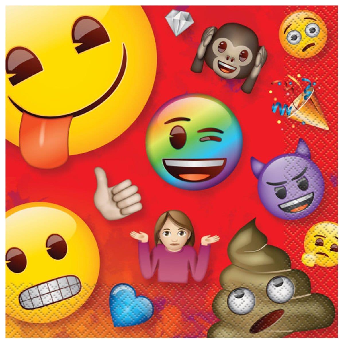 Buy Kids Birthday Emoji lunch napkins, 16 per package sold at Party Expert