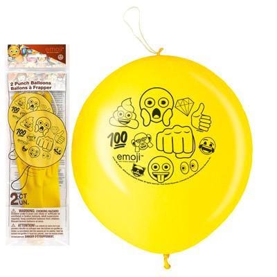 Buy Kids Birthday Emoji punch balloons, 2 per package sold at Party Expert