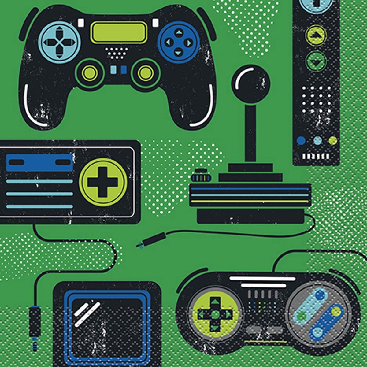 UNIQUE PARTY FAVORS Kids Birthday Gamer Birthday Large Lunch Napkins, 16 Count