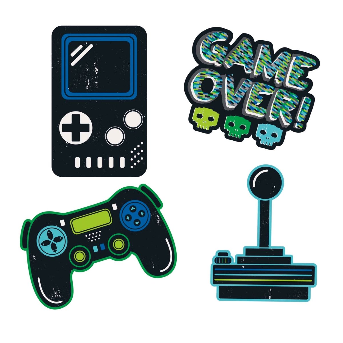 UNIQUE PARTY FAVORS Kids Birthday Gamer Birthday Wall Decals, 4 Count