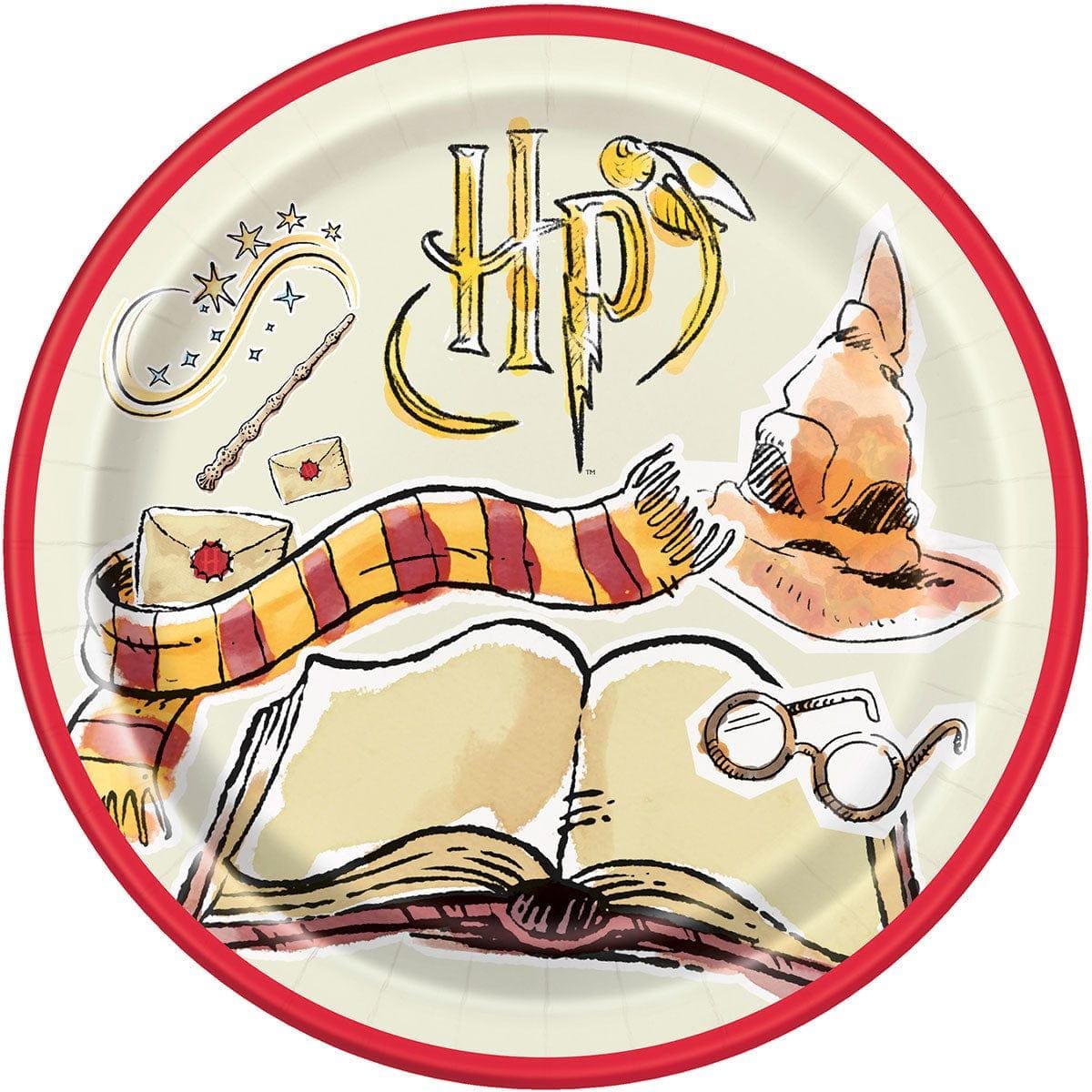 UNIQUE PARTY FAVORS Kids Birthday Harry Potter Lunch Paper Plates, 9 in, 8 Count