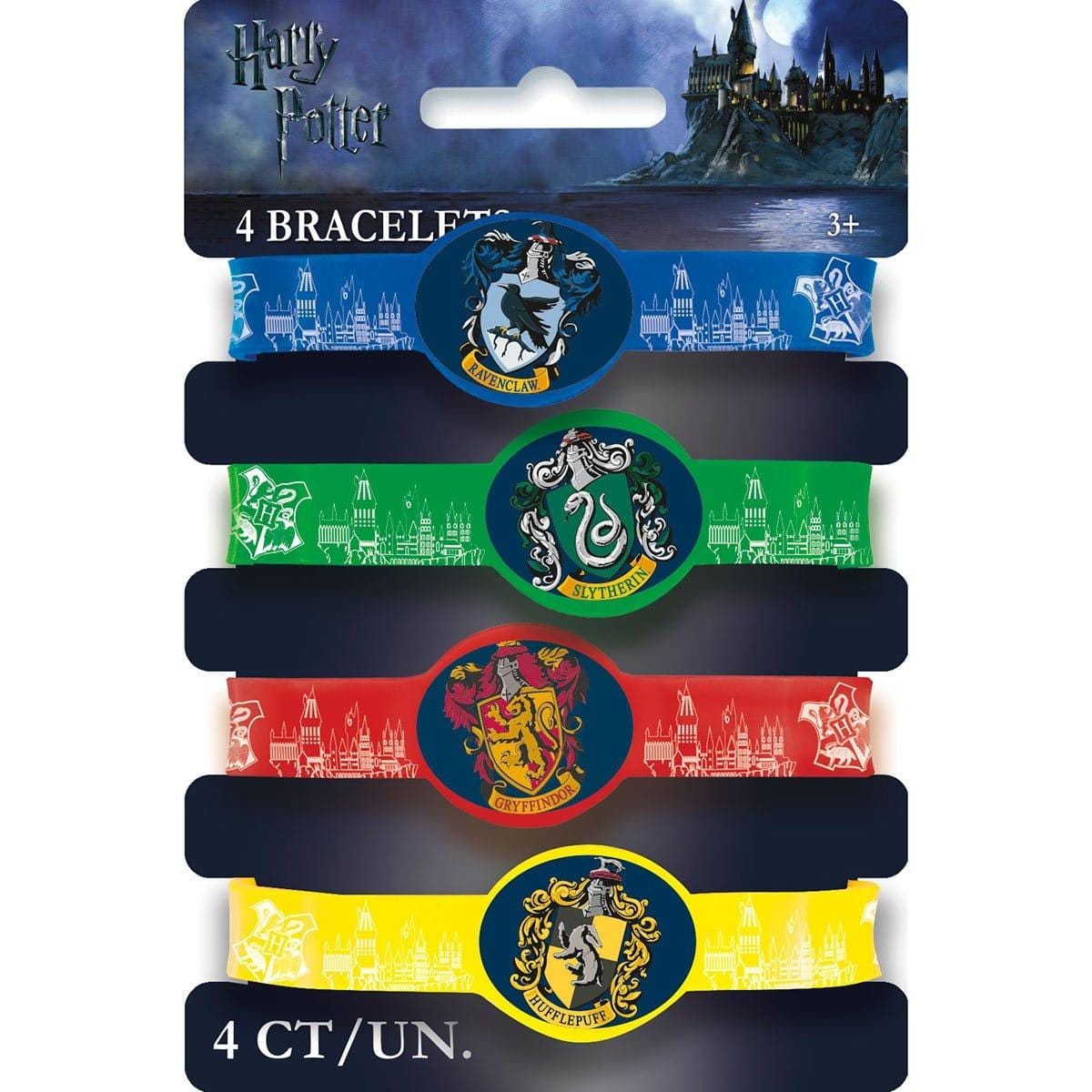 Buy Kids Birthday Harry Potter rubber bracelets, 4 per package sold at Party Expert