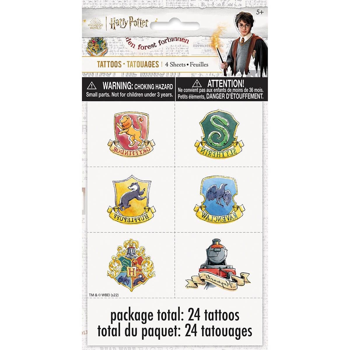 UNIQUE PARTY FAVORS Kids Birthday Harry Potter Tattoos, 24 Count