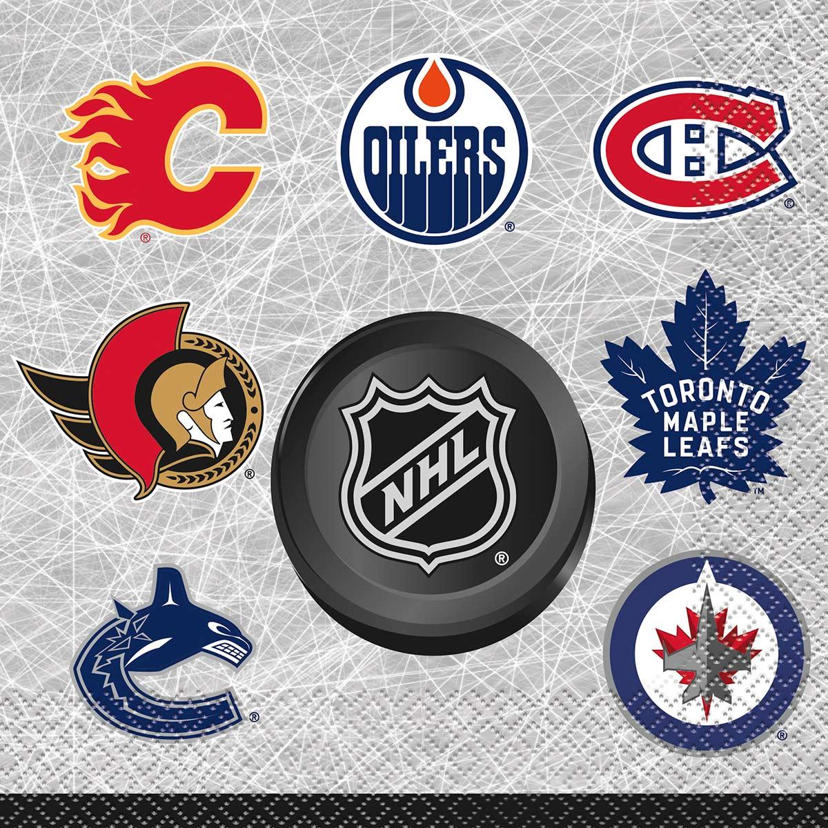 UNIQUE PARTY FAVORS Kids Birthday Hockey NHL Paper Lunch Napkins, 16 Count