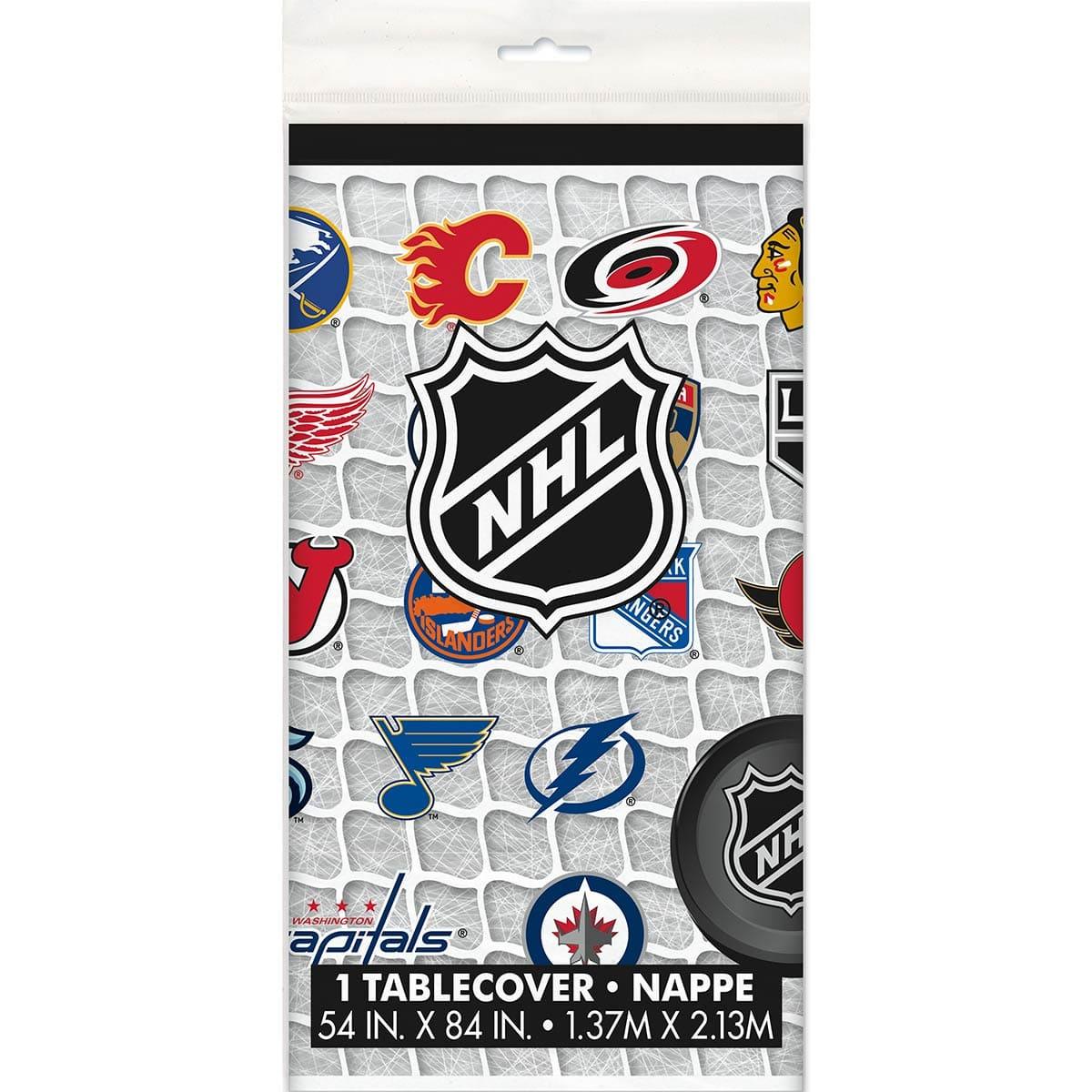 UNIQUE PARTY FAVORS Kids Birthday Hockey NHL Plastic Table Cover, 54 in x 84 in