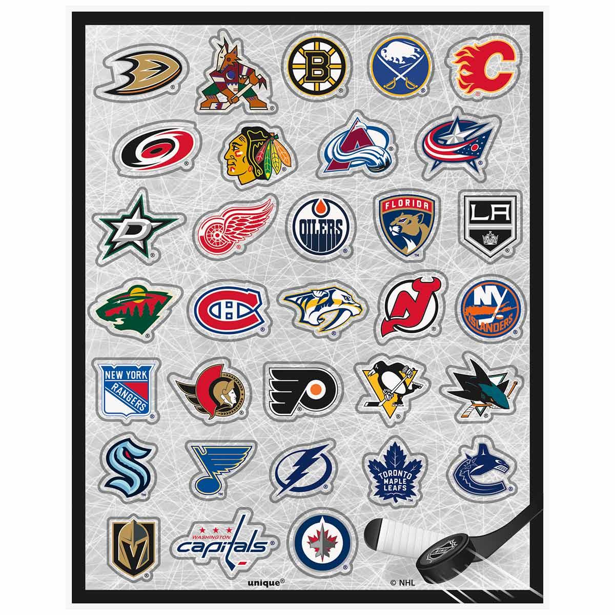 UNIQUE PARTY FAVORS Kids Birthday Hockey NHL Stickers, 128 Count